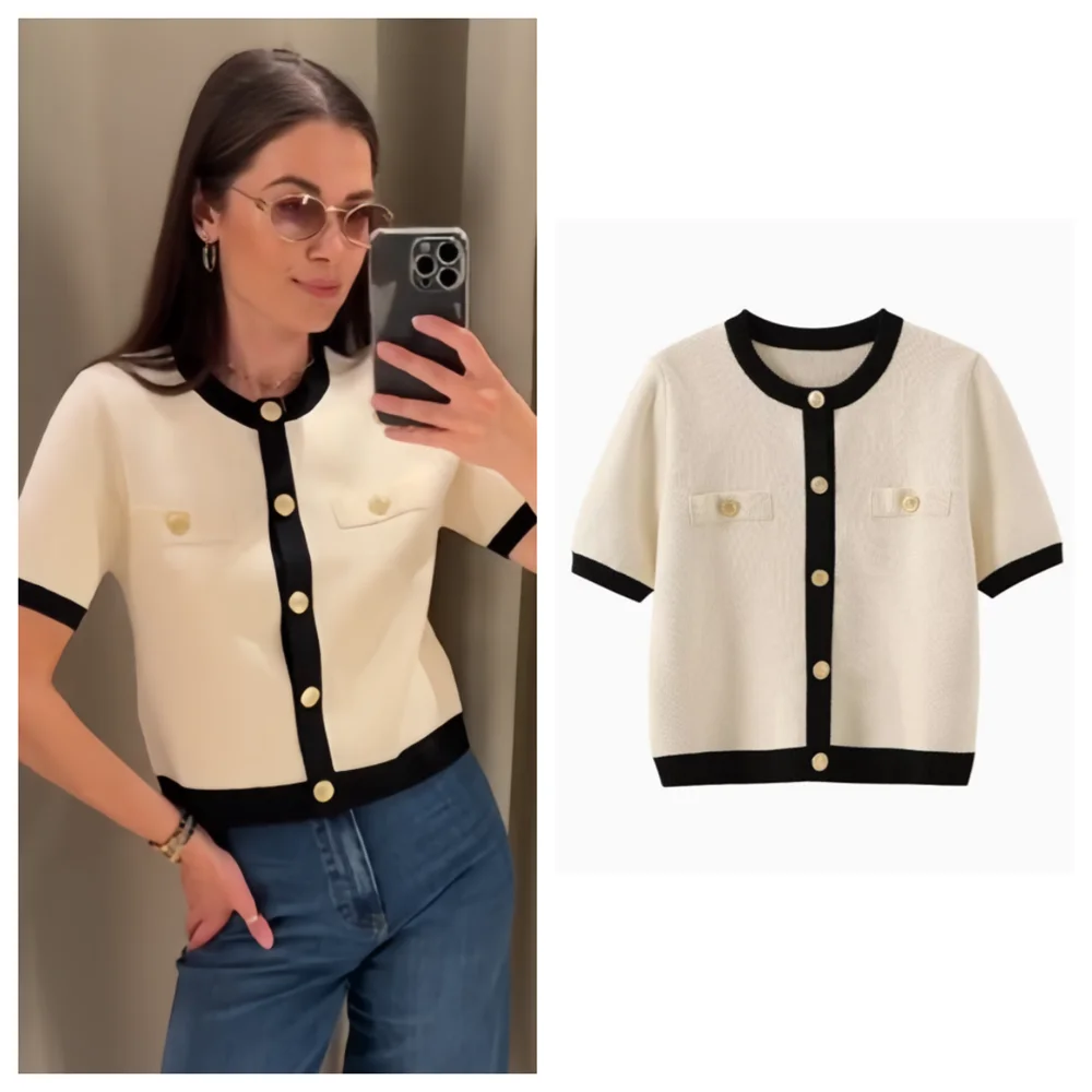 Old Money Style Knit Cardigan Top