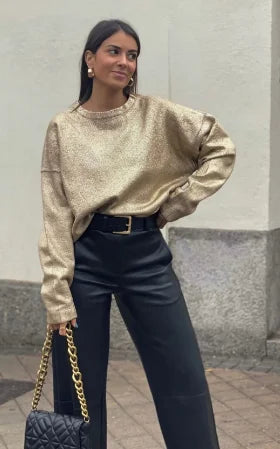 Gold Long Sleeves Sweater