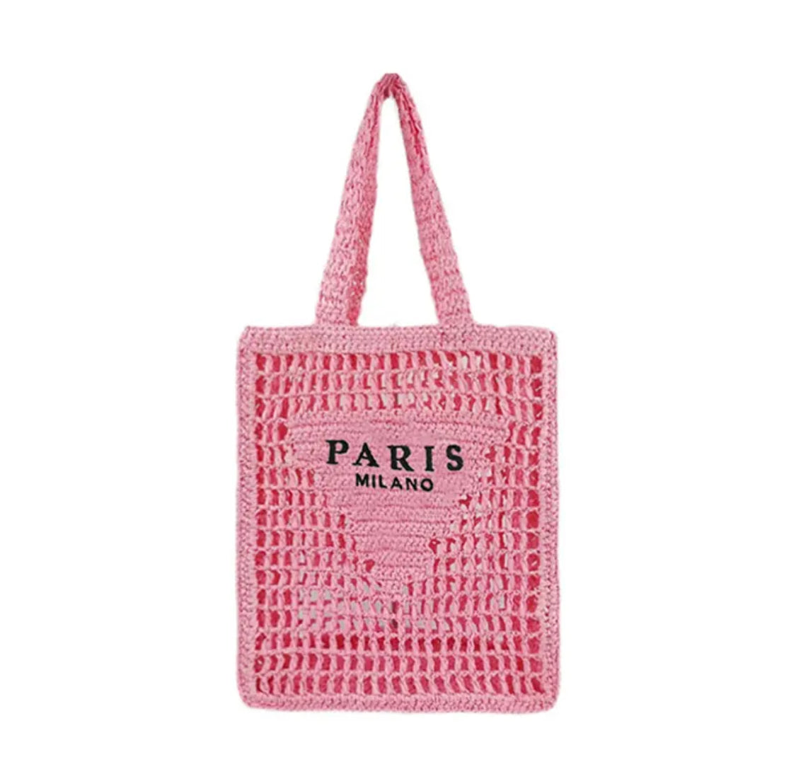 Raffia Straw Hollow Out Square Tote Bag