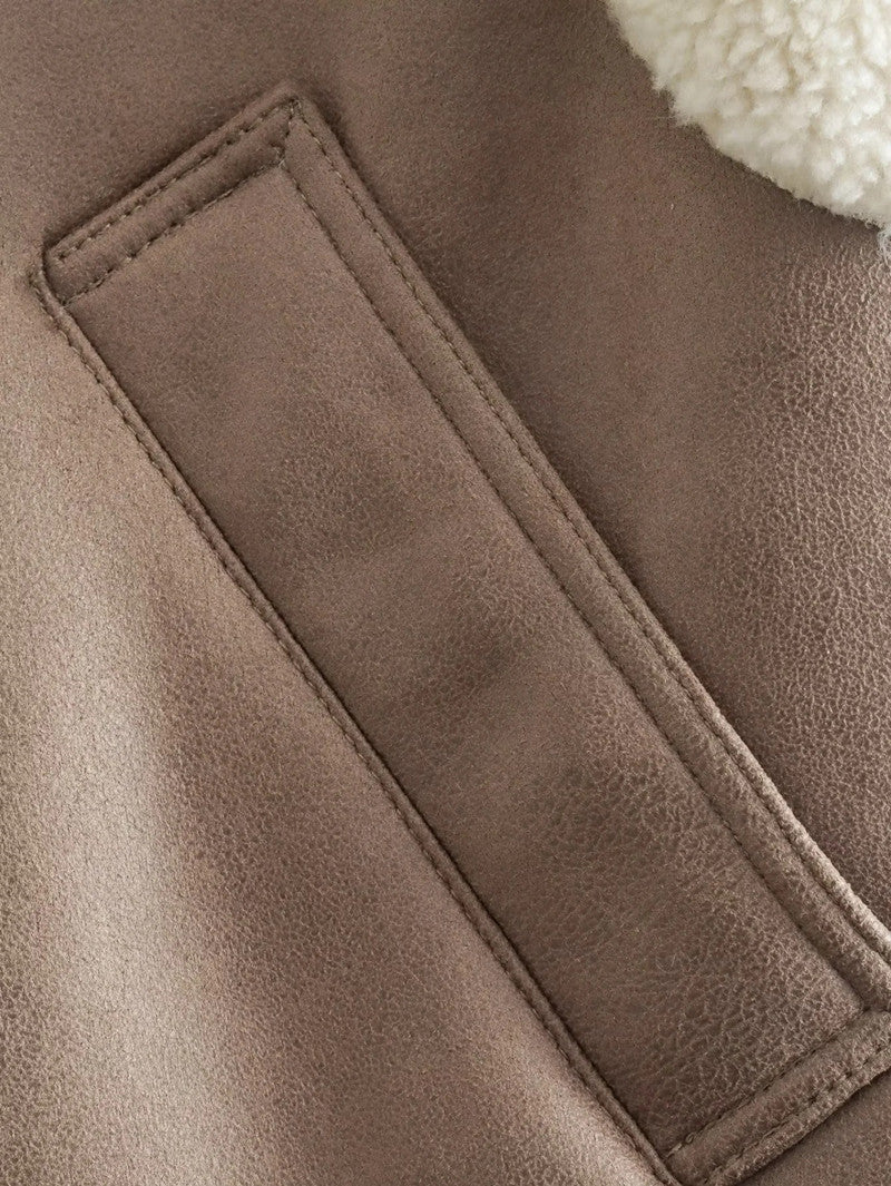 Faux Leather Fur Gilet Aviator Waistcoat