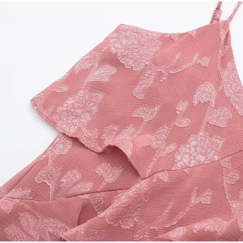 Pink Ruffles Floral Dress