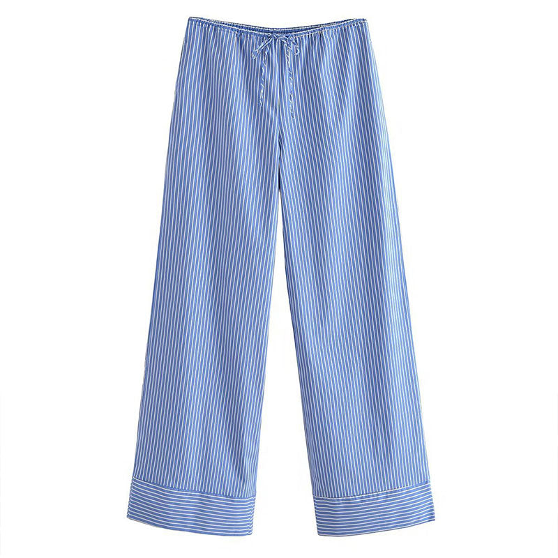 Wide Leg Pyjama Drawstring Trousers