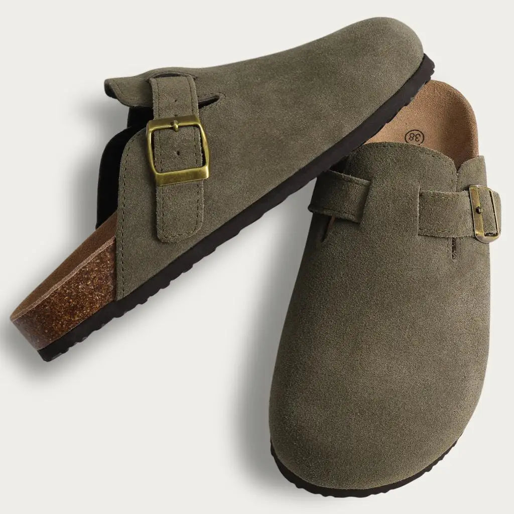 Faux Suede Slip On Clog Shoes