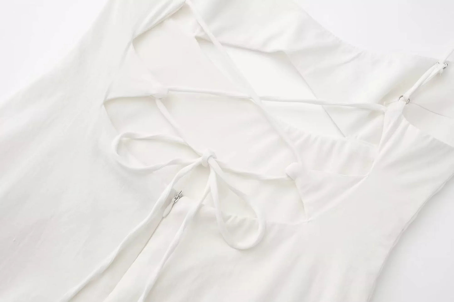 White Midi Dress with Cutout Detail