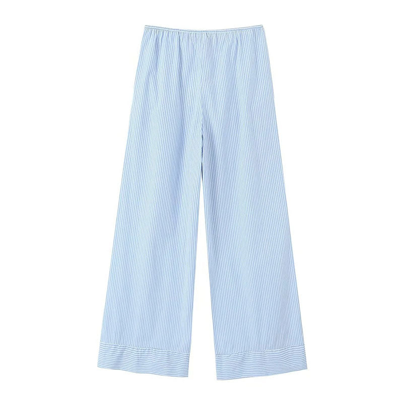 Wide Leg Pyjama Drawstring Trousers