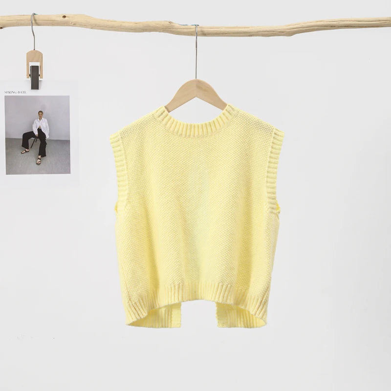 Yellow Backless Sweater Top