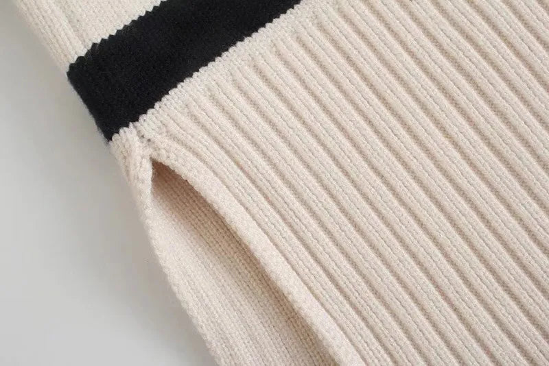 Stripes Sweater Side Slits