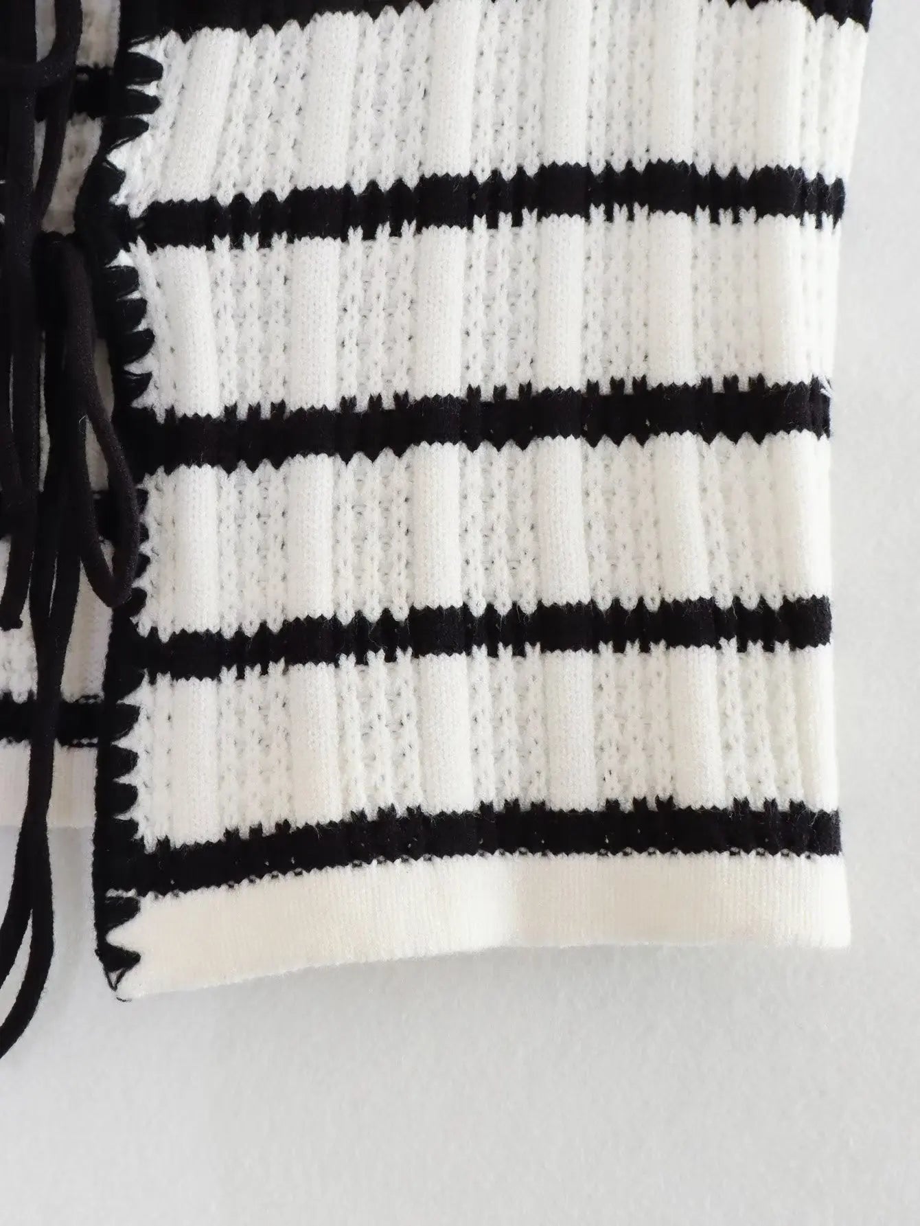 Stripes Knit Waistcoat Top