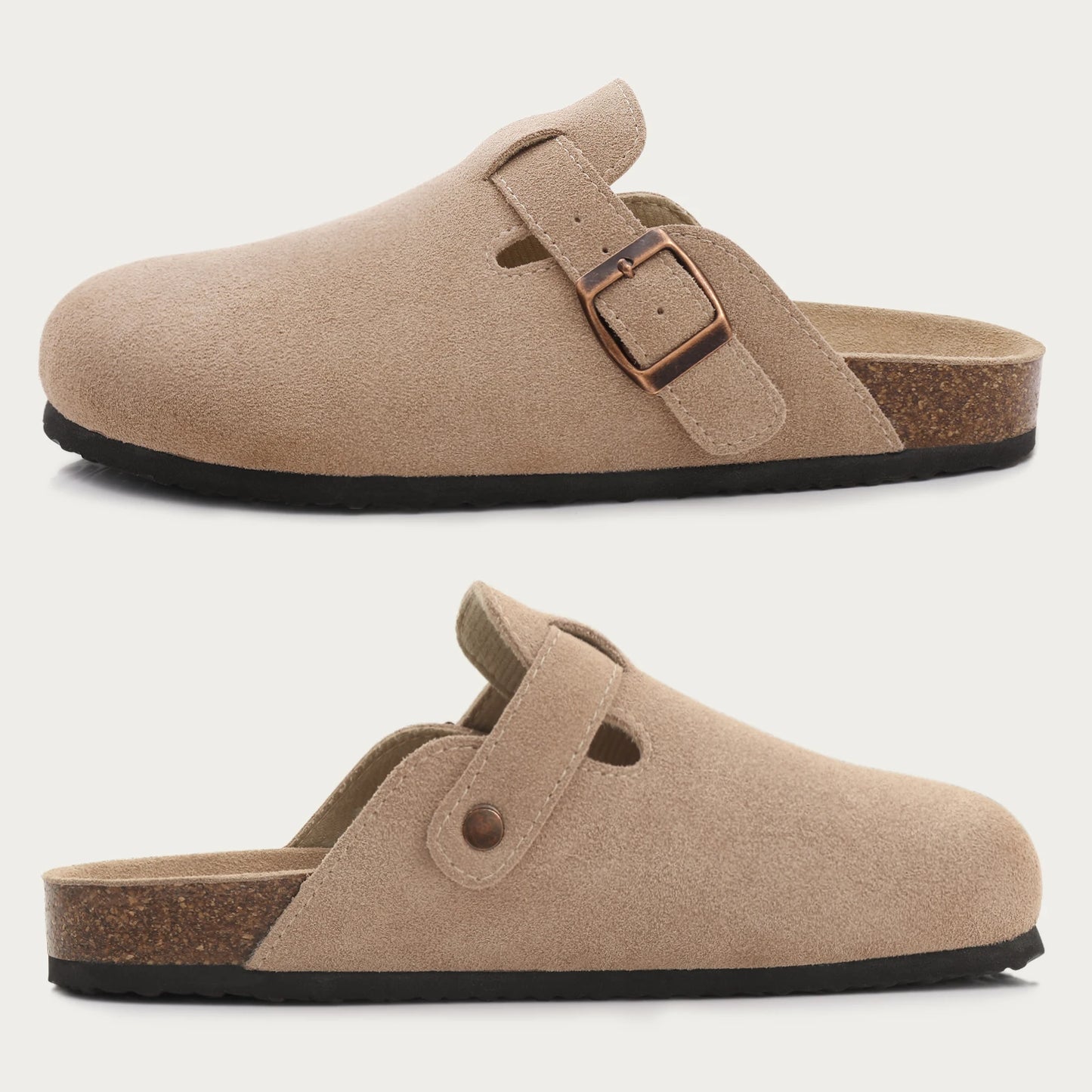 Faux Suede Slip On Clog Shoes