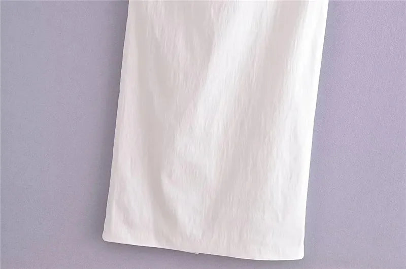 Twisted Asymmetric White Pencil Dress