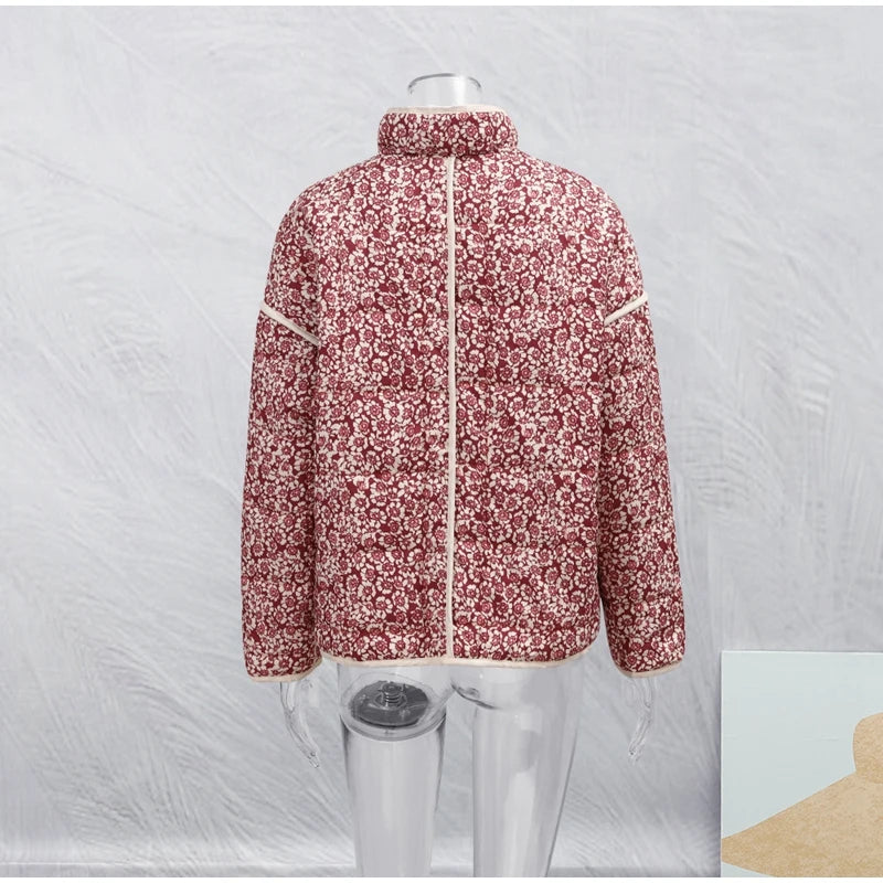Quilted Floral Print Boho Jacket