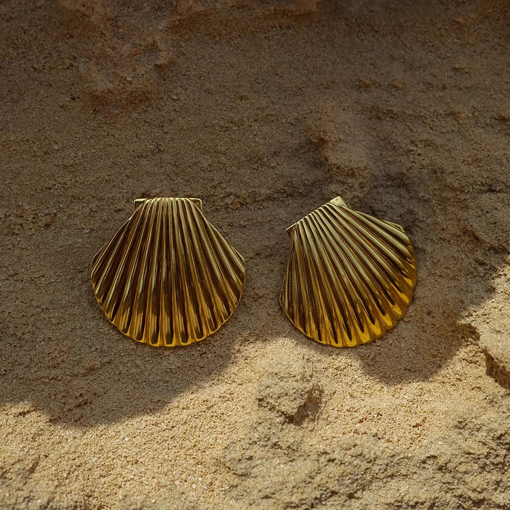 Sea Shell Earrings Gold or Silver