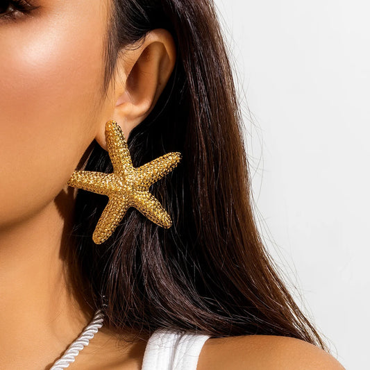 Starfish Earrings Gold