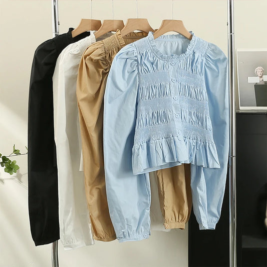 Smock Long Sleeve Blouse Several Colors