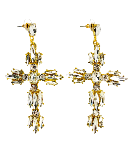 Crystal Cross Rhinestone Diamonds Earrings
