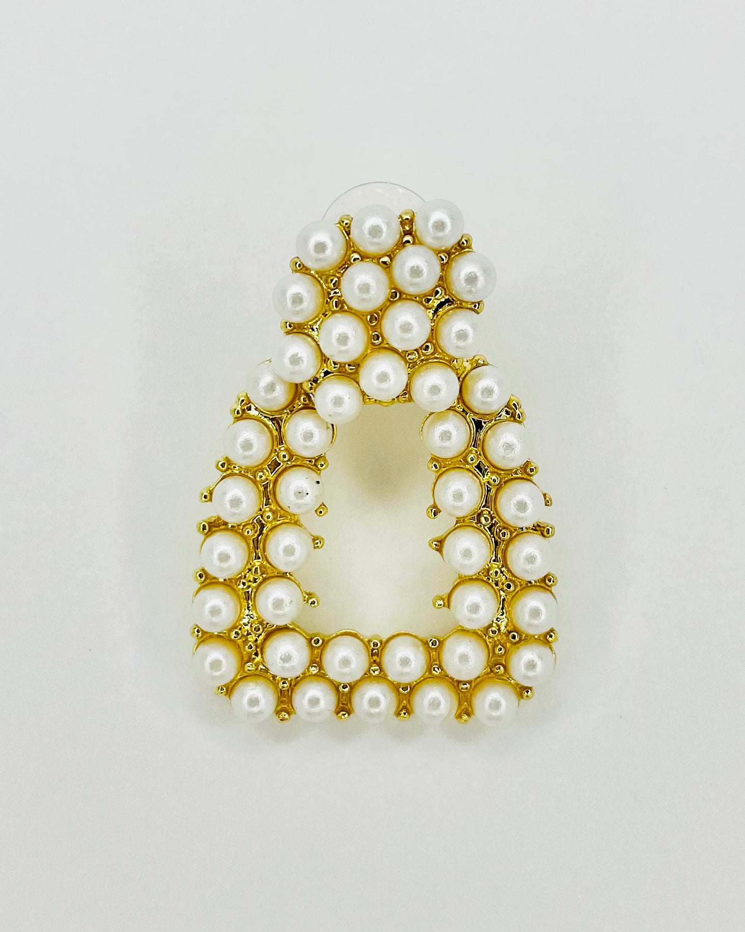 Pearl Triangle Drop Earrings