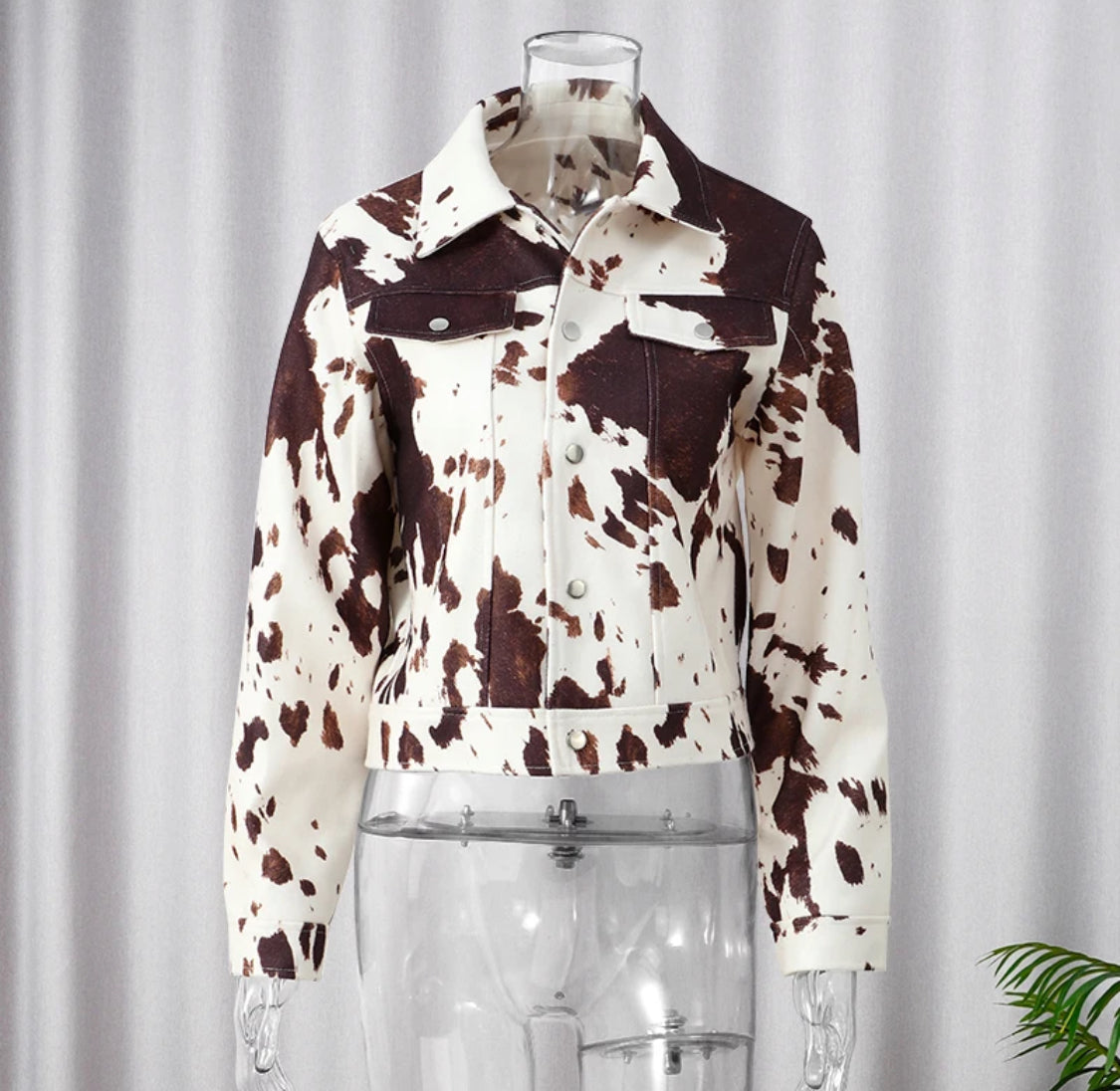 Cow Print Short Jacket