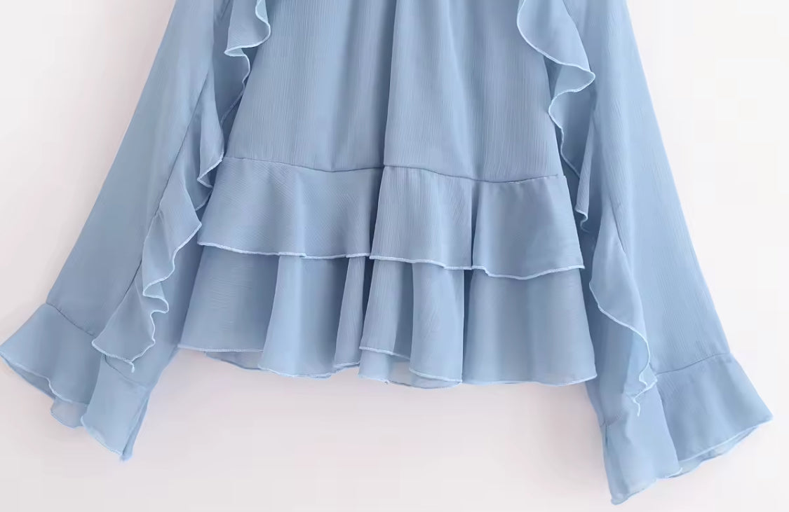 Romantic Blouse with Ruffles