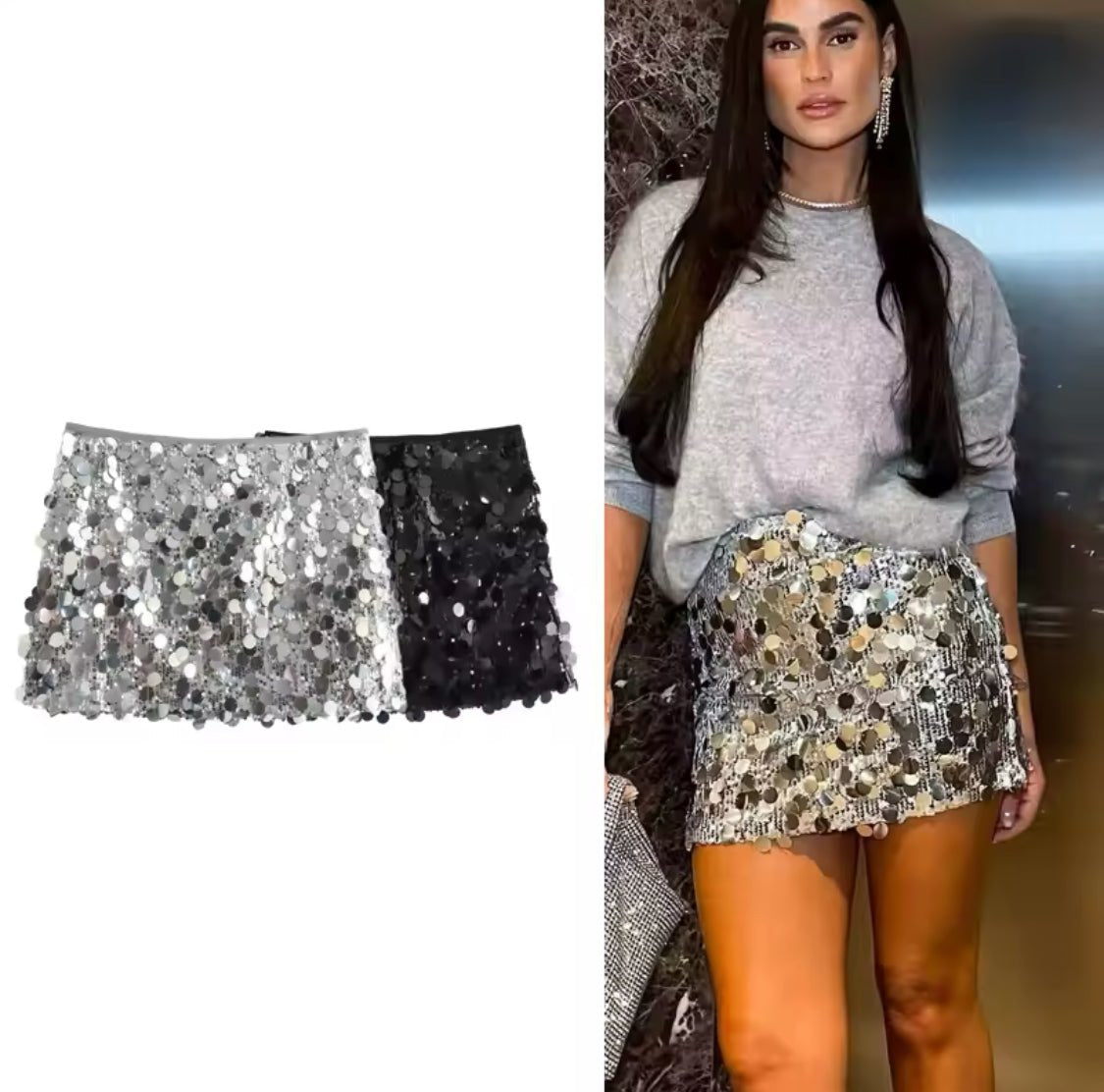 Sequins Mini Skirt