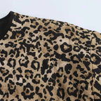 New Leopard Print Quilted Jacket with Trims
