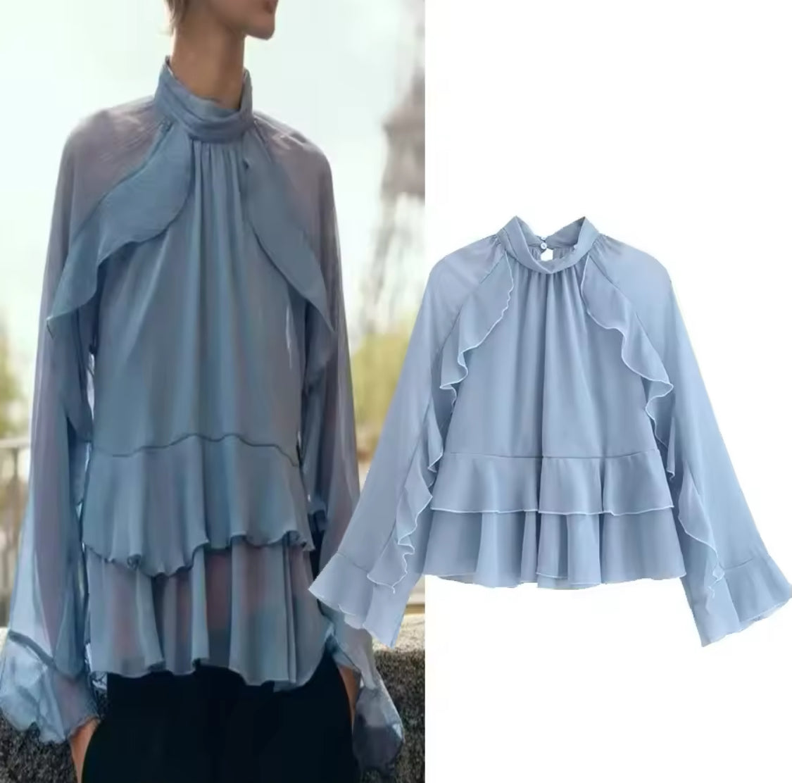 Romantic Blouse with Ruffles