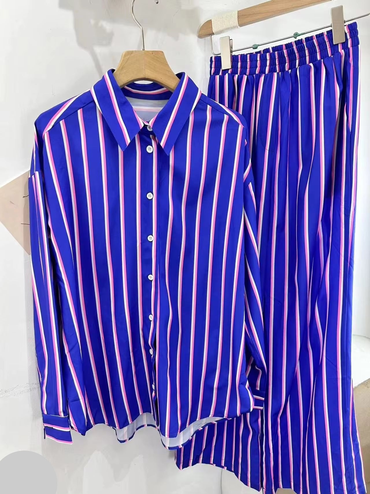 Blue Stripes Shirt & Trousers