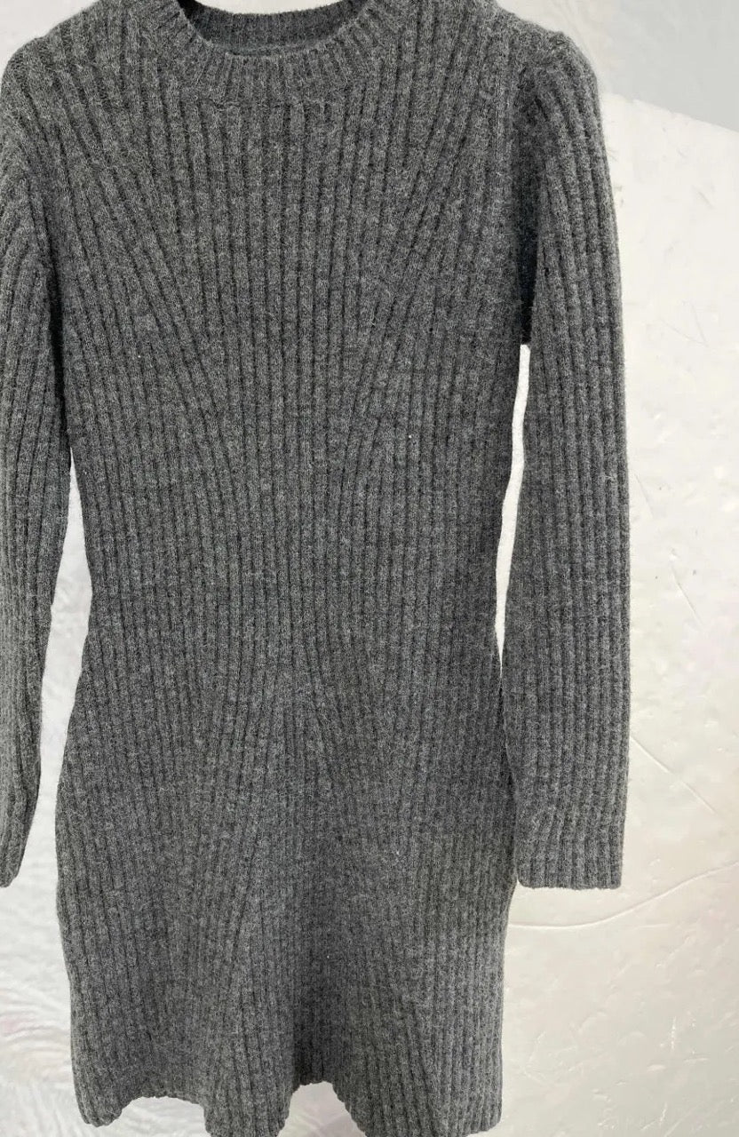 Ribbed Knitted Mini Dress