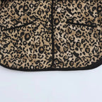New Leopard Print Quilted Jacket with Trims