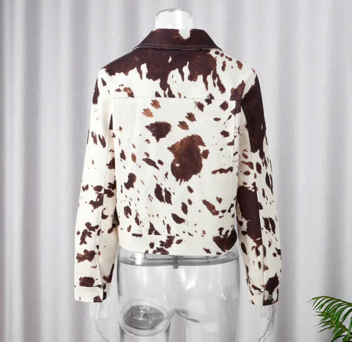 Cow Print Short Jacket