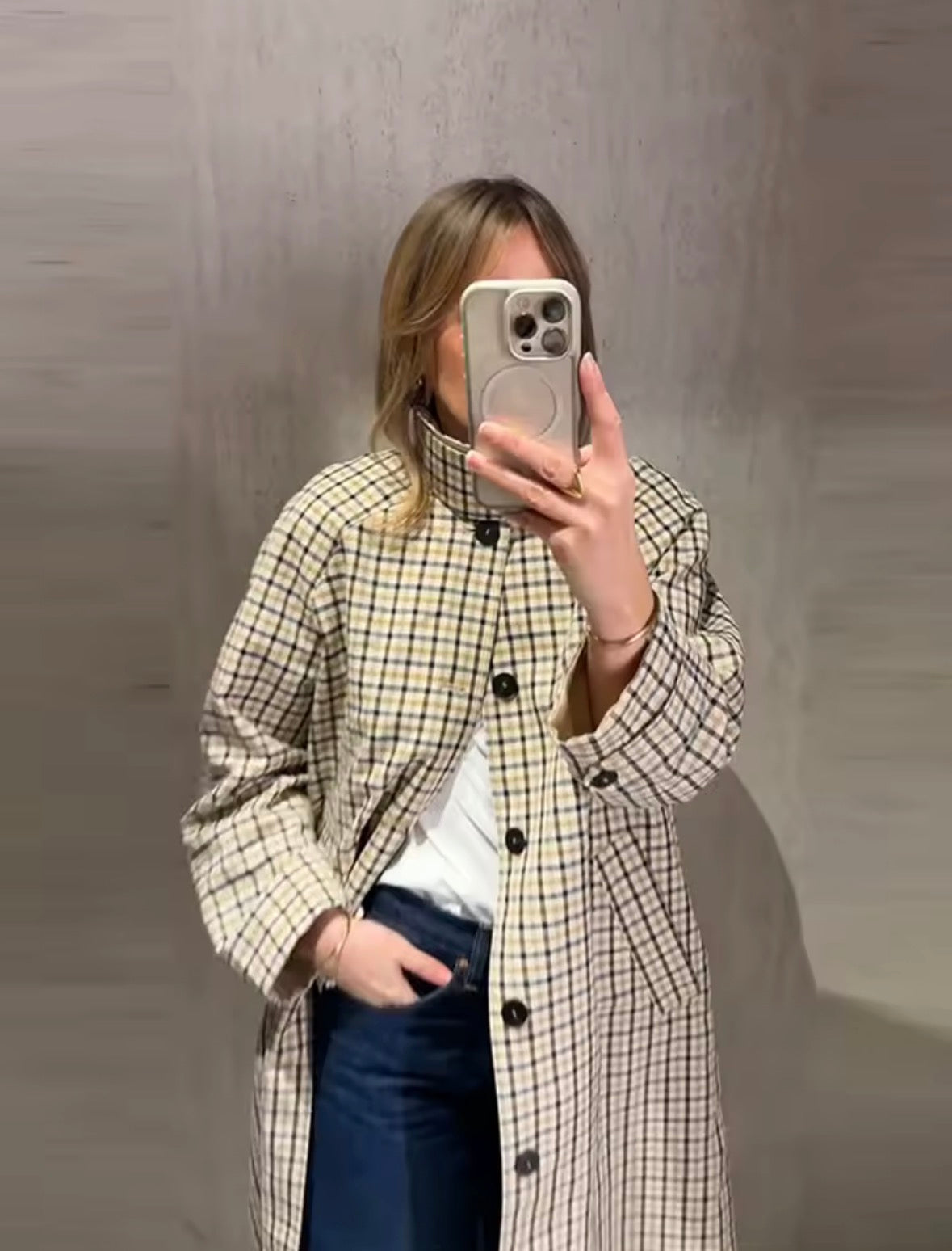 Beige Reversible Trench Coat