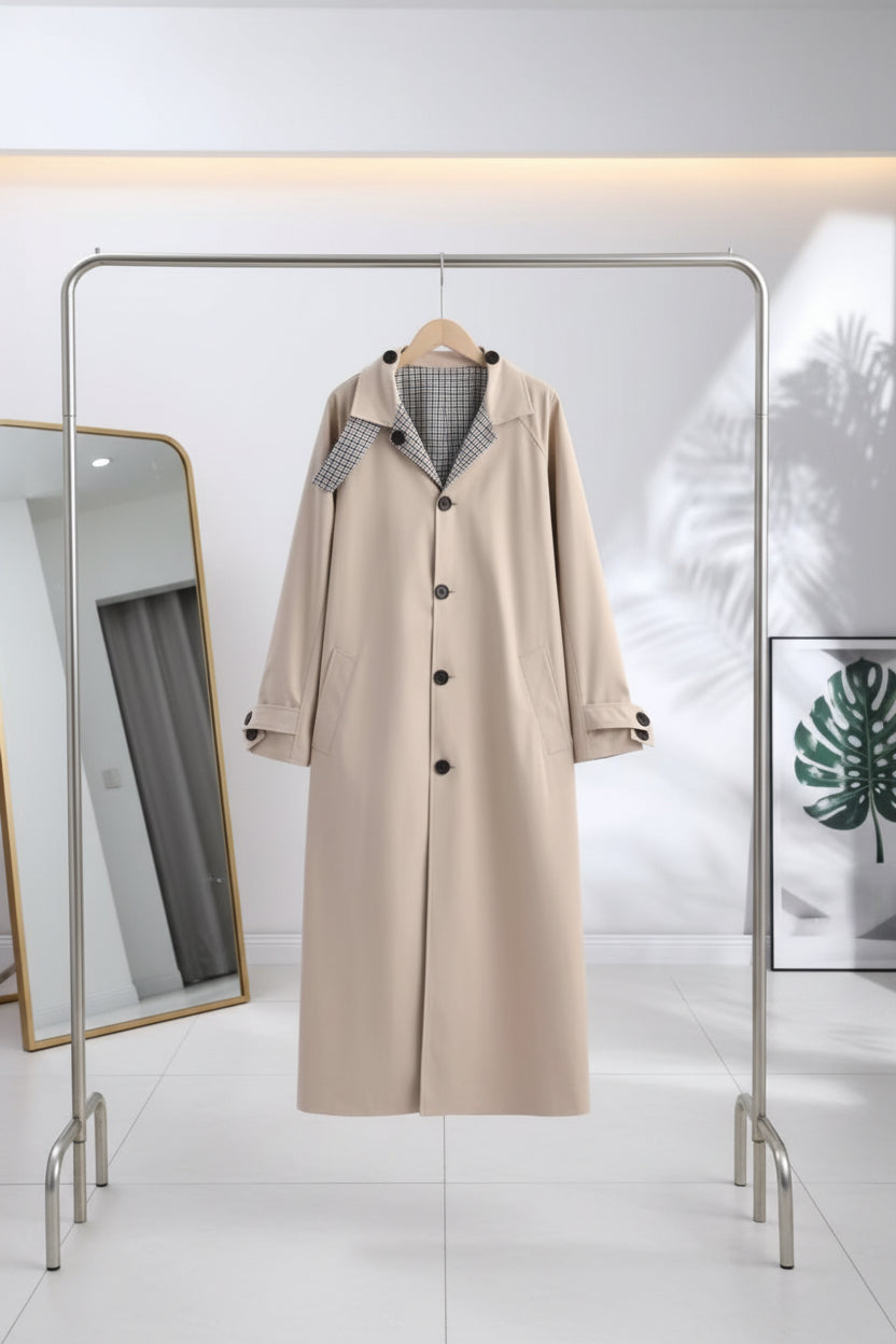 Beige Reversible Trench Coat