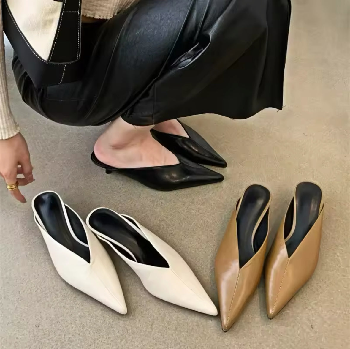 Pointed Toe Mules Shoes
