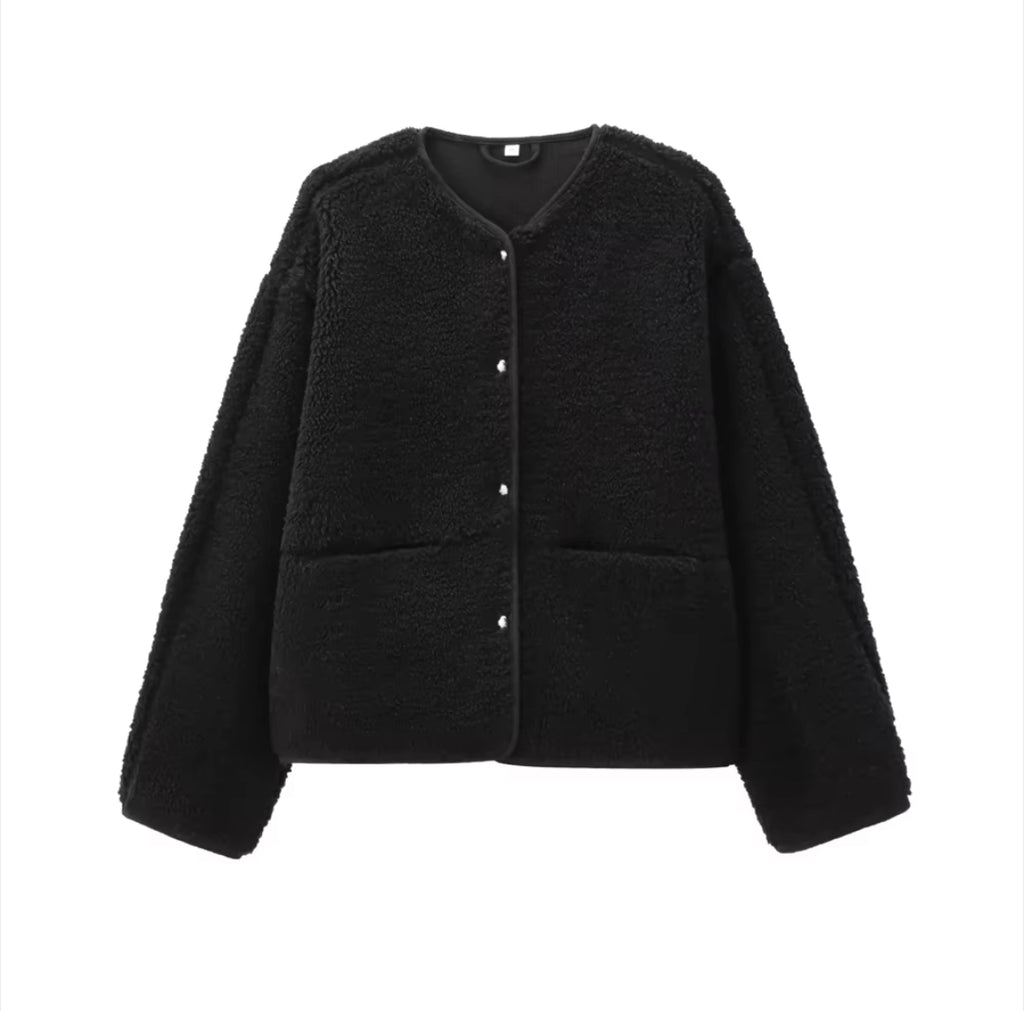 Teddy Fleece Jacket with Pockets