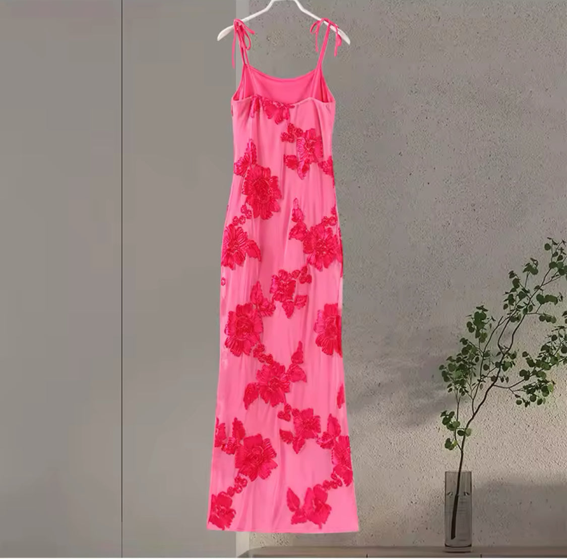 3D Flower Rose Slip Dress