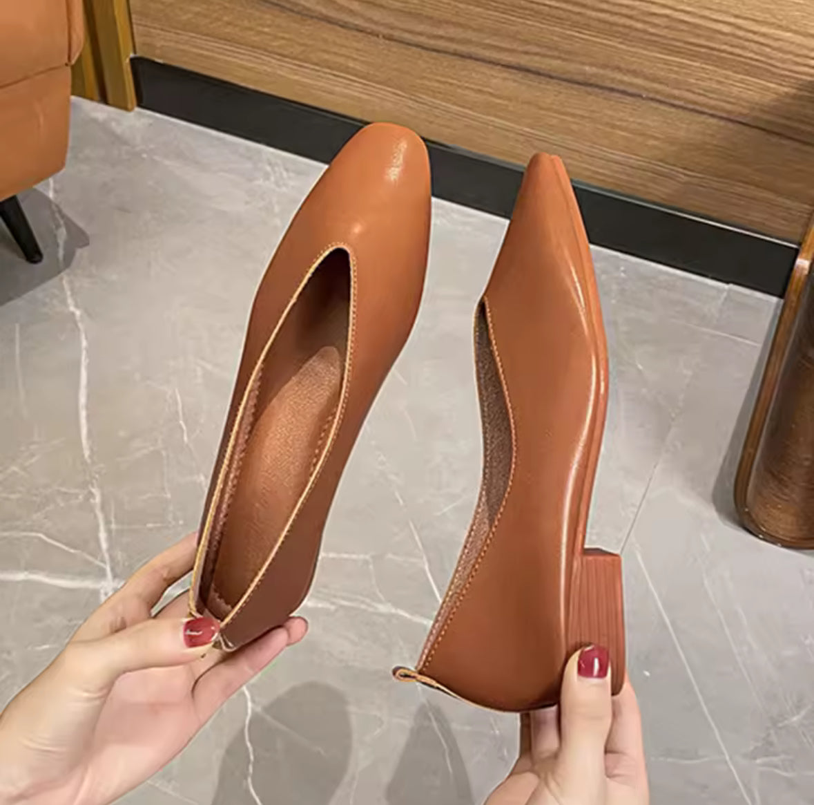 French Square Toe Flats