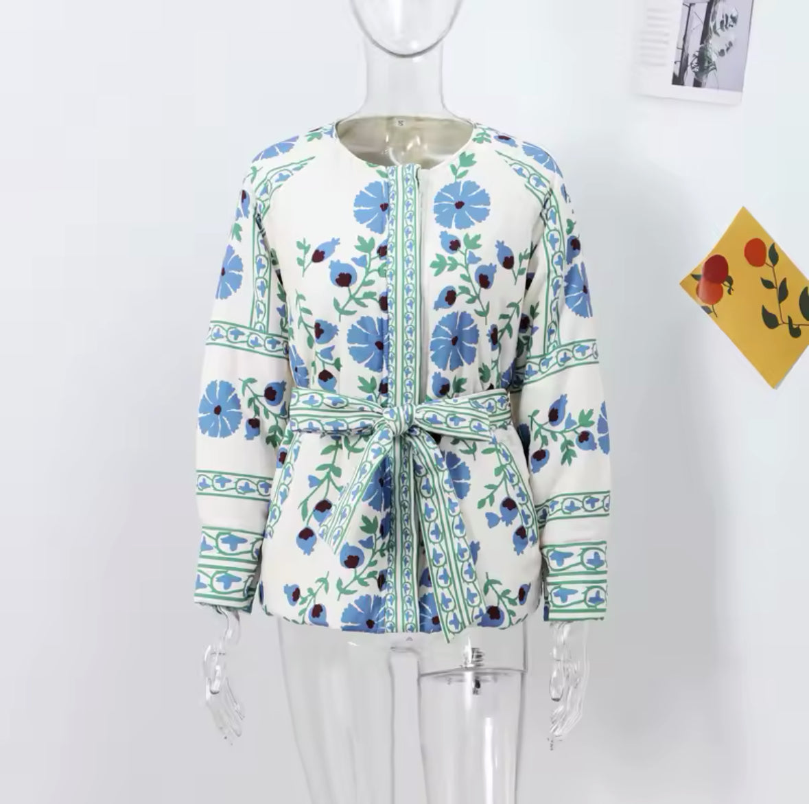 Floral Quilted Belted Jacket