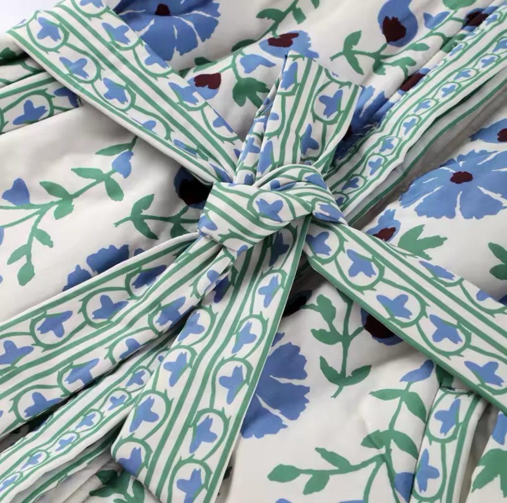 Floral Quilted Belted Jacket