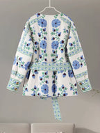 Floral Quilted Belted Jacket