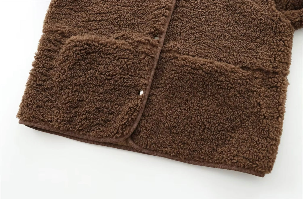 Teddy Fleece Jacket with Pockets