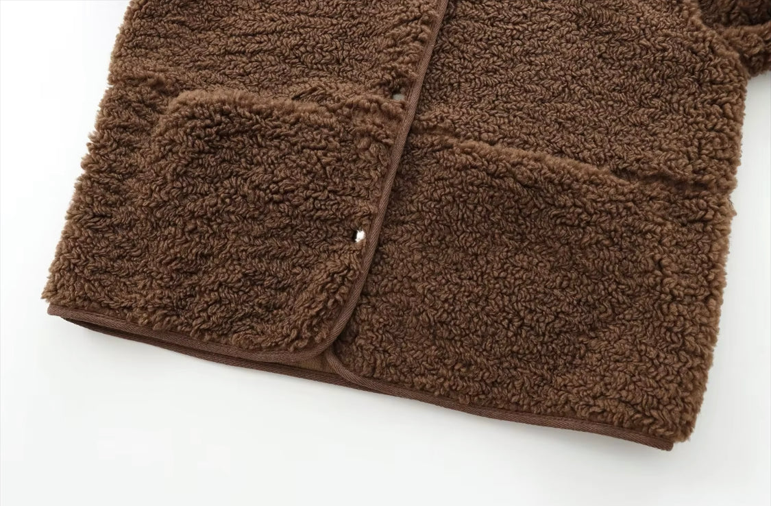 Teddy Fleece Jacket with Pockets