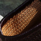 Leather Weave Tote Basket Bag