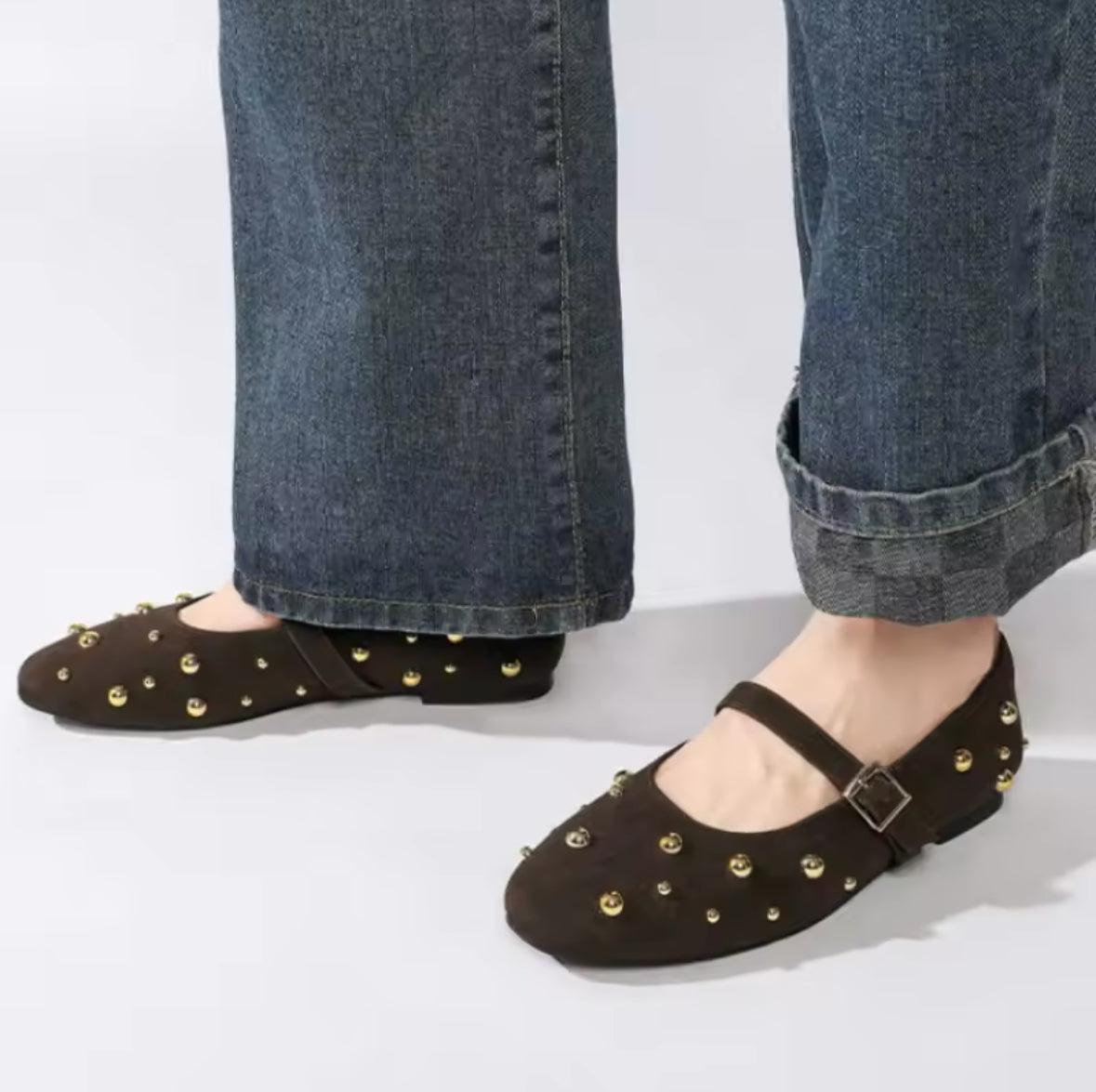 Ballerinas with Studs Flats