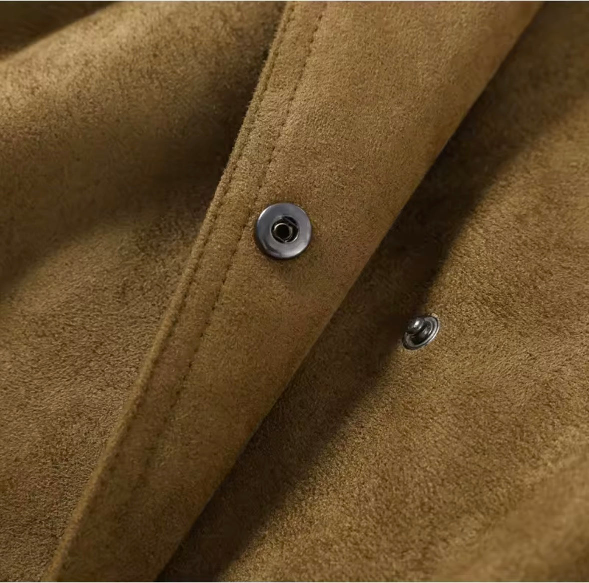 Faux Suede Belted Trench