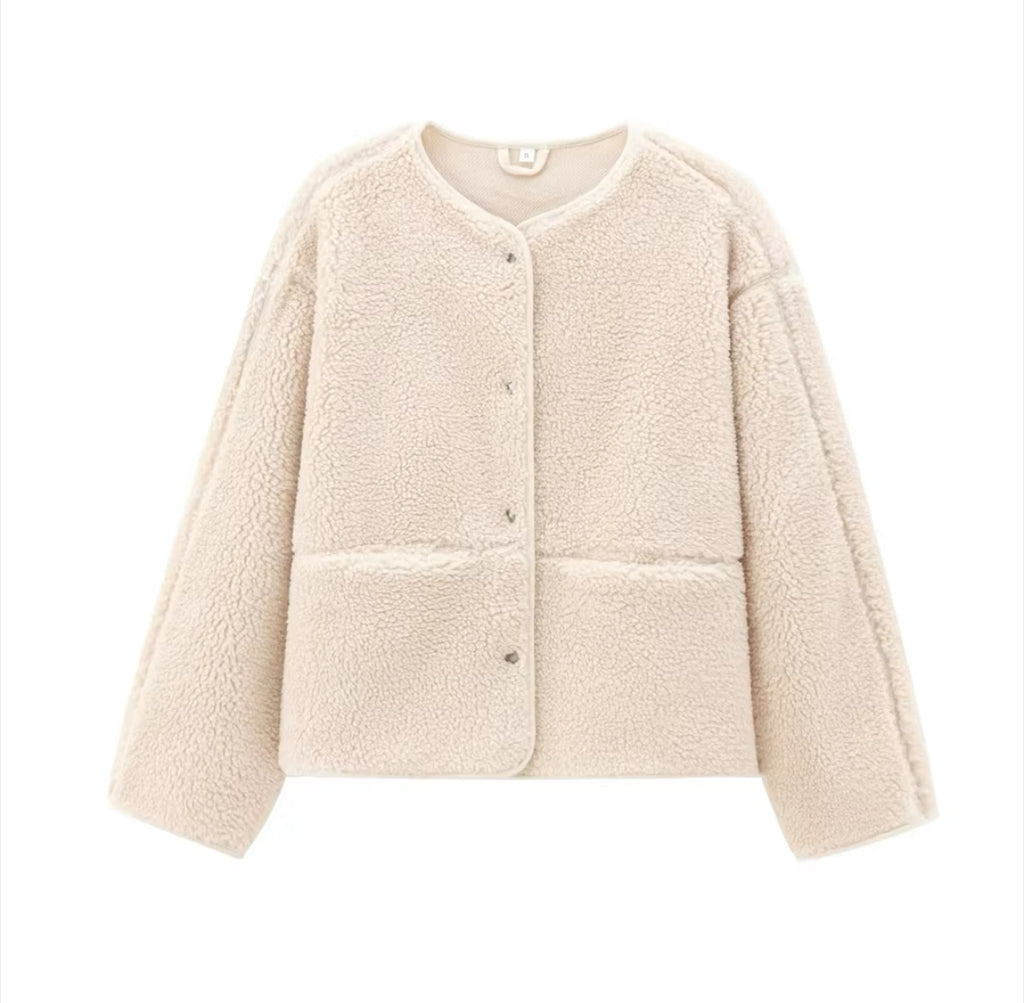 Teddy Fleece Jacket with Pockets
