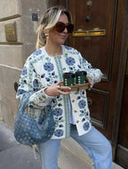 Floral Quilted Belted Jacket