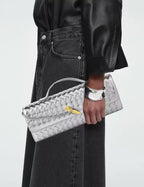 Weave Effect Clutch Crossbody Bag