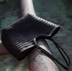 Leather Weave Tote Basket Bag