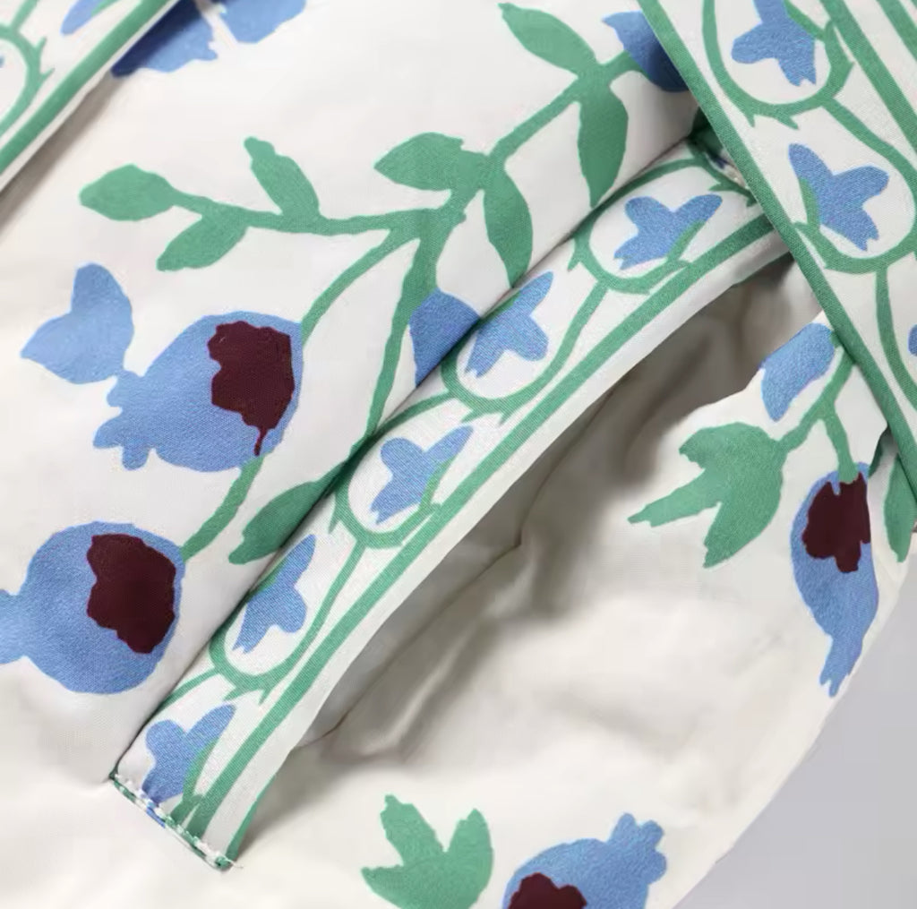 Floral Quilted Belted Jacket