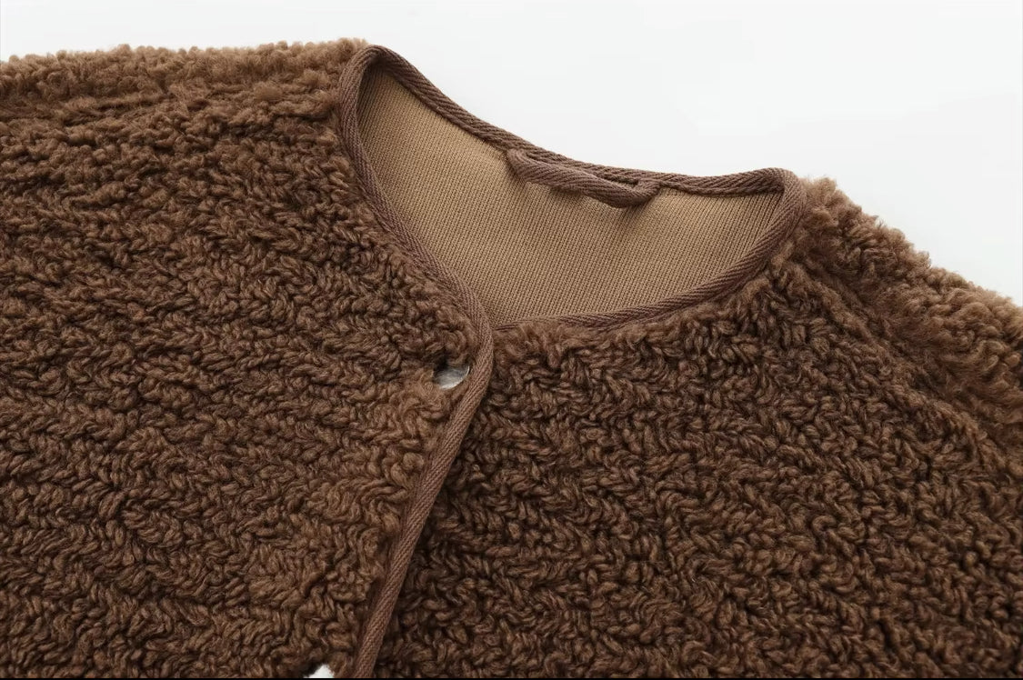 Teddy Fleece Jacket with Pockets
