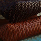 Leather Weave Tote Basket Bag